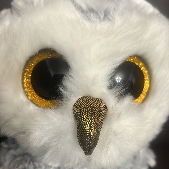 Beanie boos Ty owl owlette April 20th owl cute new owl golden sparkly eyes - Picture 7 of 10